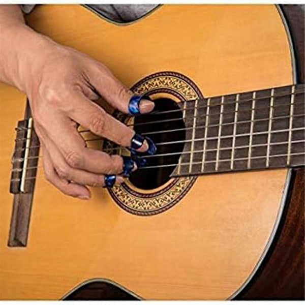 Fingerpicks, Medium, Platta Tummpicks, Celluloid Gitarrfingerpicks (24 stycken Tummpicks)