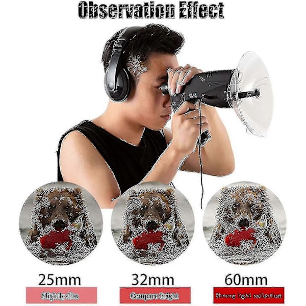 Retningsbestemt parabolsk mikrofon monokulær X8 Bionic Ear langdistancefugl