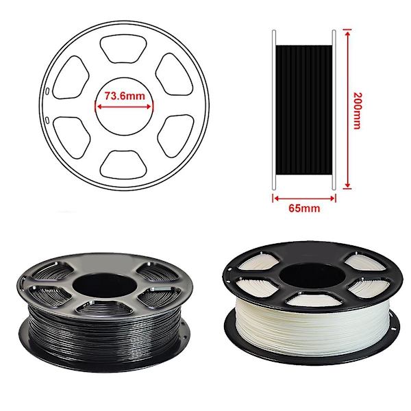 3d-printer filament PLA +, 3d-udskrivning 1,75 mm PLA Plus, opgraderet pænt viklet 1 kg spole til de fleste 3d-printere hvid