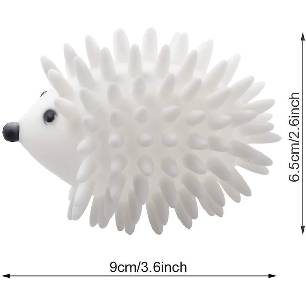 Hedgehog torkbollar, återanvändbar torktumlare Porcupine Ball för torktumlare, antistatisk mjuka tvättbollar 3st-vita
