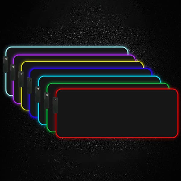 LED Lysende Fargerik RGB Lys Anti-Skli Gaming Musematte for Datamaskiner