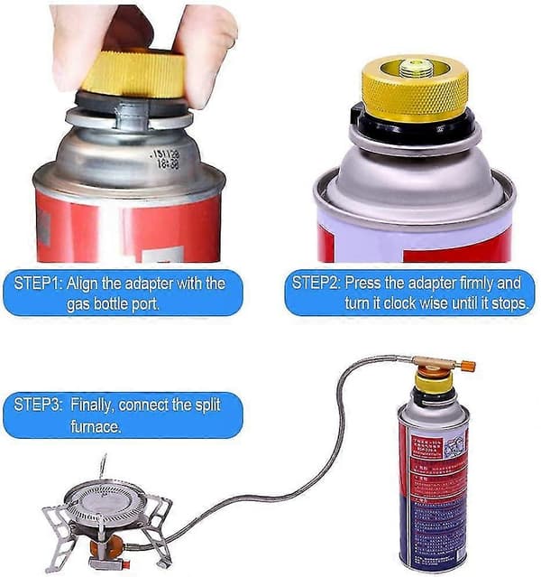 2-pak Camping Gas Adapter Auto-off til Butanbeholder til Skrue Gaspatron