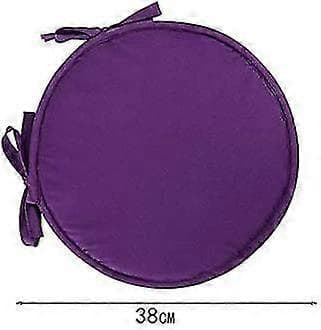 Sett med 4 runde stolputer, runde puter til spisebord og stol med snor, 38 cm, oransje