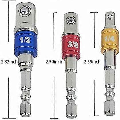 1/4\" 3/8\" 1/2\" Hex Shank Socket Adapter Udvidet Slag Fast Elektrisk Boremaskine Bit Værktøj(D01-3) -T