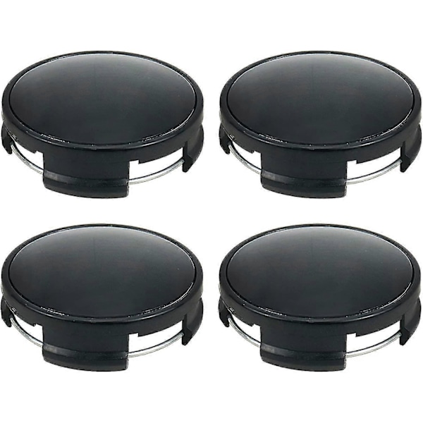 Plastik Snap-in Type Hjul Center Nav Kapsel 62mm Ydre Diameter, 60mm Indre Diameter - Sort (4 stk)