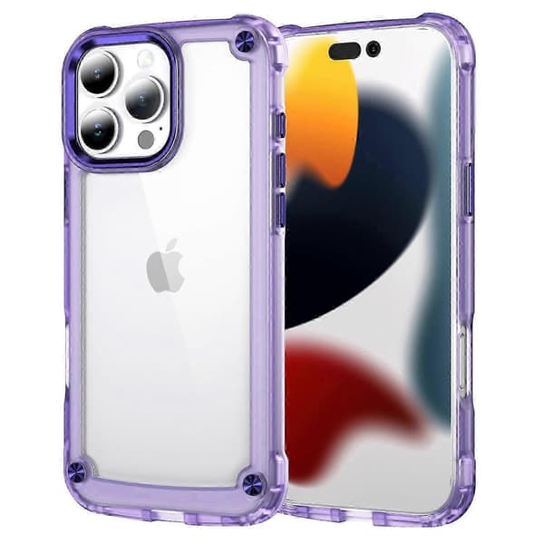 Til iPhone 16 Pro-deksel Anti-fall TPU-ramme Klart PC-bakdeksel -