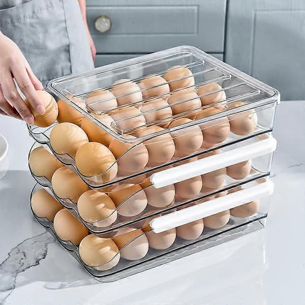 Eggboks for kjøkken, kjøleskap, rullefunksjon, kjølelagring