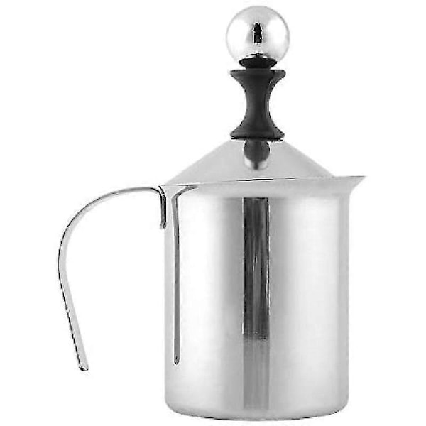 400ml Melkeskummer i Rustfritt Stål med Dobbel Sil for Melk, Melkeskum, Kaffe
