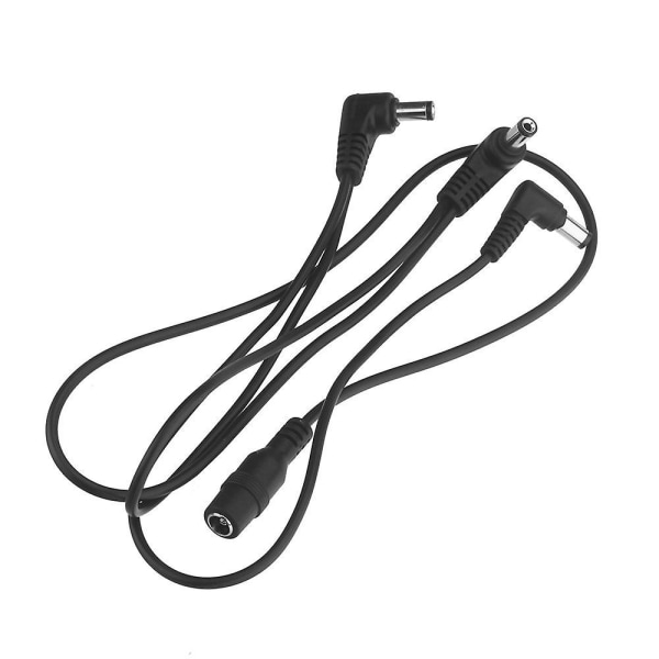 Vitoos 3-veis elektrode Daisy Chain-kabel kobbertråd for gitar effekter strømforsyning adapter splitter svart