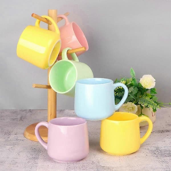 Frostad keramisk kaffemugg, blå temugg för kontor och hem, tål diskmaskin och mikrovågsugn, 1 styck
