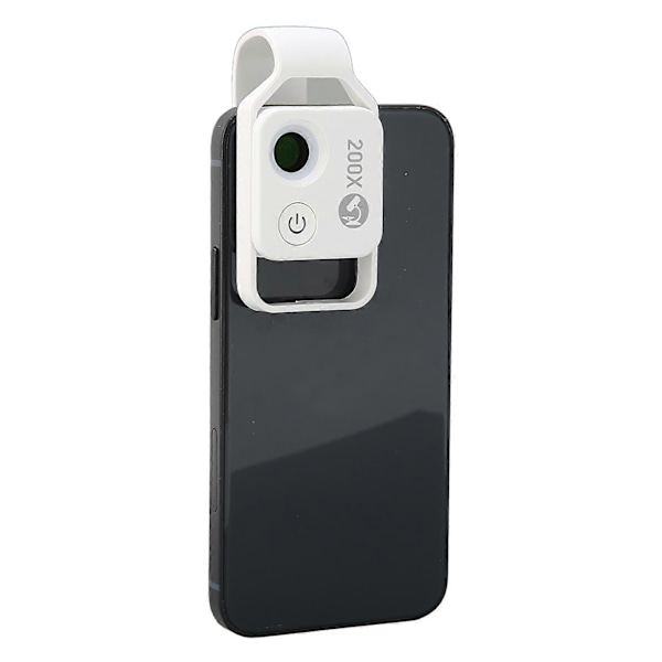 200X Telefon Mini Fickmikroskop med CPL-lins Universal Telefonmikroskopklämma för IPhone för Andriod Vit