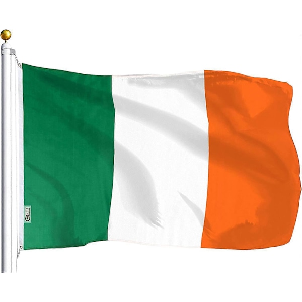 Irland Flag - 3x5 Fod - Livlige Farver - Messingøjer - Kvalitets Polyester