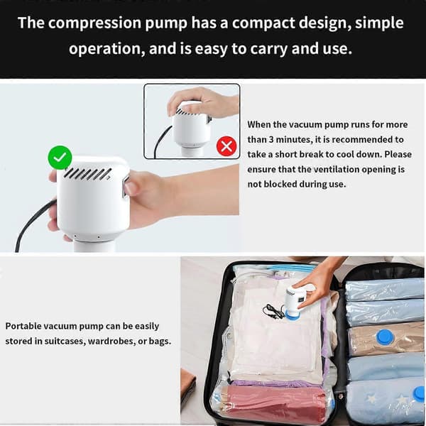 Vakuumpump för vakuumförpackningar, elektrisk, ultrakraftig sug, 55W