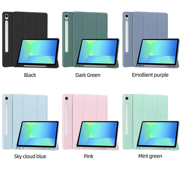 Fodral för Samsung Galaxy Tab S9/S9 FE 2023 Enfärgat skyddsfodral grön