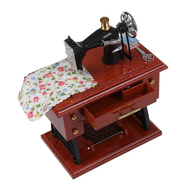 Como Wind Up Vintage Mini Symaskine Style Mekanisk Music Box
