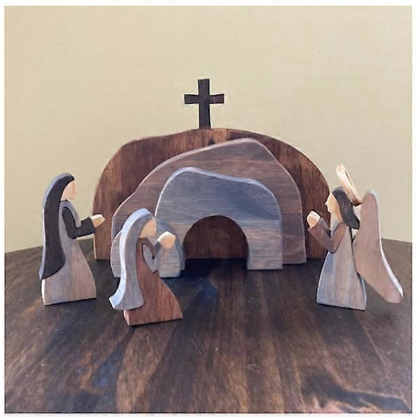 Påskdekorationer Påskprydnad Religiös Påskscen Dekor