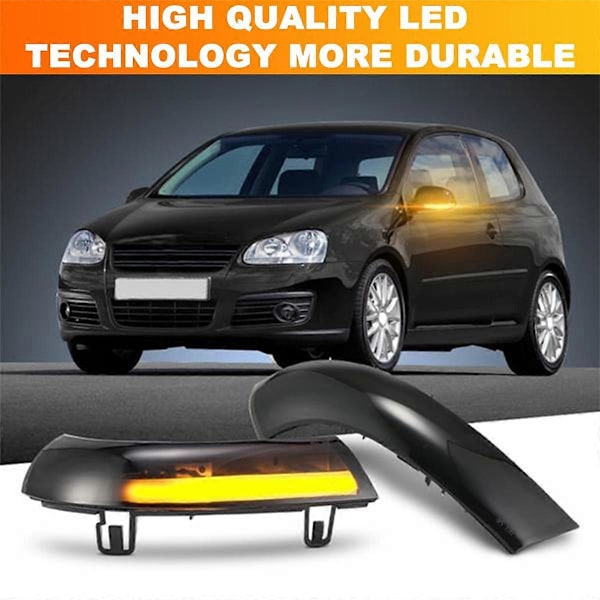2 stk. Dynamisk blinklys til Golf 5 Mk5 B5.5 B6 LED Sidespejl Blinklys