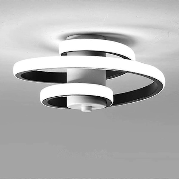 Moderne LED Loftlamper, 18W Kreativ Spiral, Kold Hvid Metal Akryl Lysekrone (Kold Hvid 6000K)