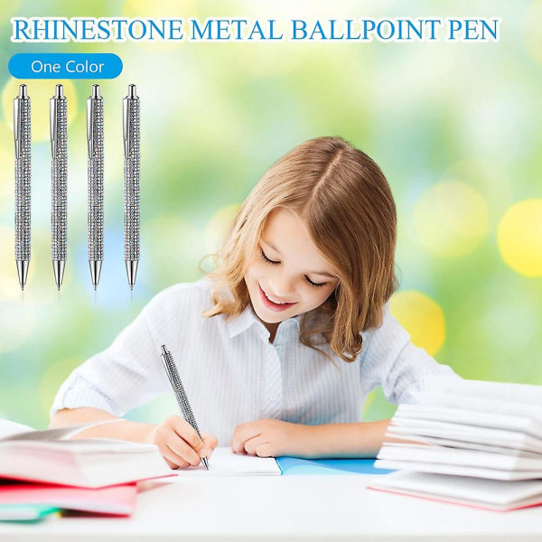 8 st Söt Pen Bling Diamant Jul Rhinestones Present Metall Kulspets Fancy Sparkly Crystal A