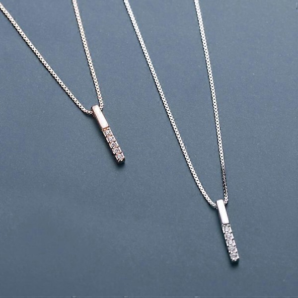 Ny Koreansk Inline Diamant Halskæde