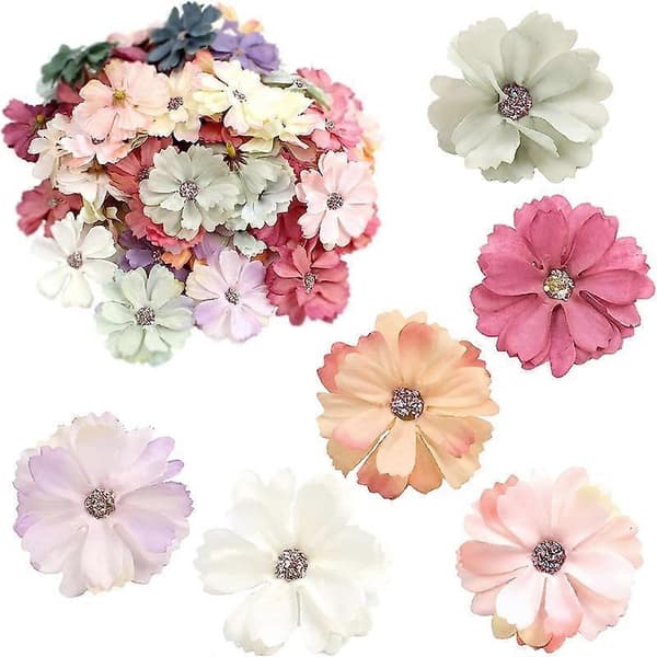 Förpackning med 60 konstgjorda blommor för DIY scrapbooking