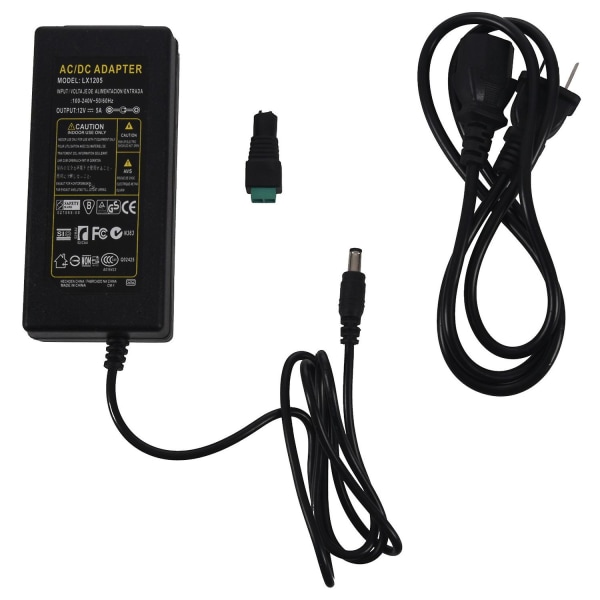 12V Strömförsörjningsadapter 5A Transformator 110-220V & Present