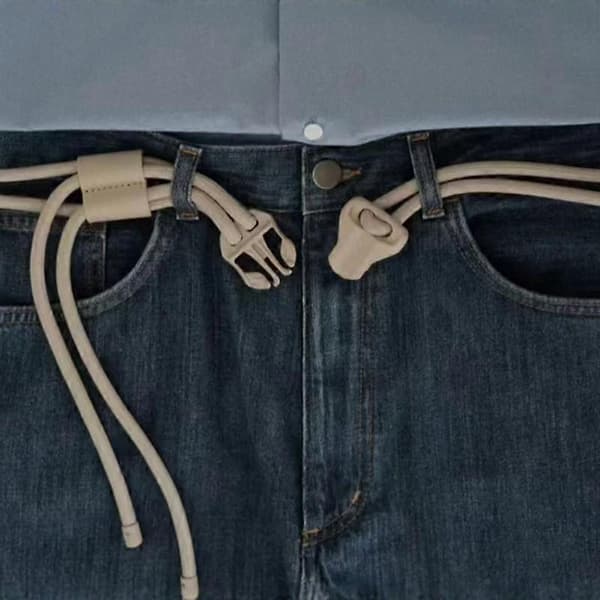 Högkvalitativt enkelt bälte för unisex med jeans Nisch Avancerad stil Spänne Design Elastiskt bälte