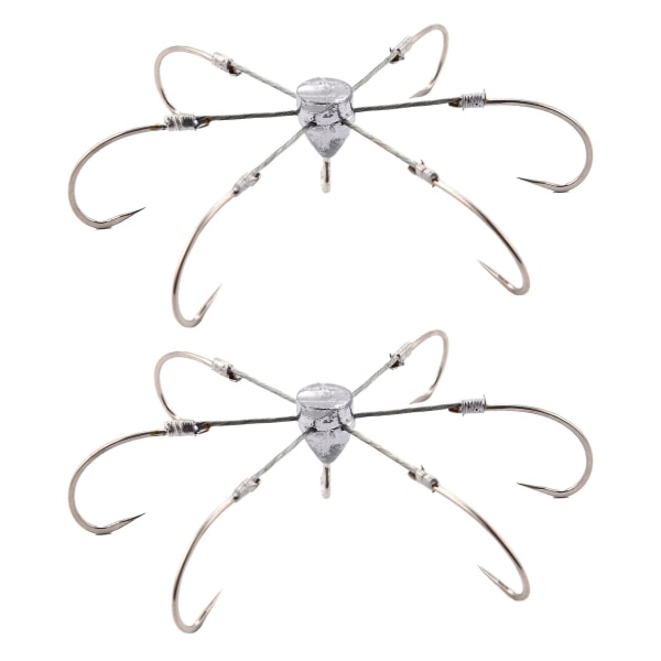 2x Anchor Hook 6 Claws Lead/copper Crab Hook Steel Explosion Hook Lead Head Jig Fishing Hook Squid