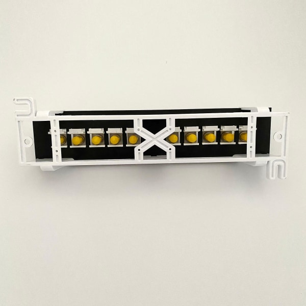 10-ports rett gjennomgående ST optisk fiber patch panel RJ45 nettverkskabeladapter