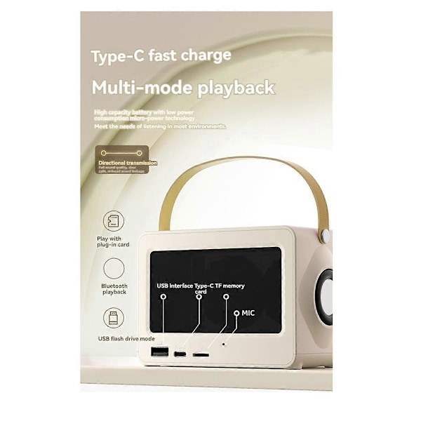 Bluetooth Högtalare Portabel Ljudhögtalare Musik Trådlös Radio FM Mini Dubbla Högtalare Bluetooth Audio Vit