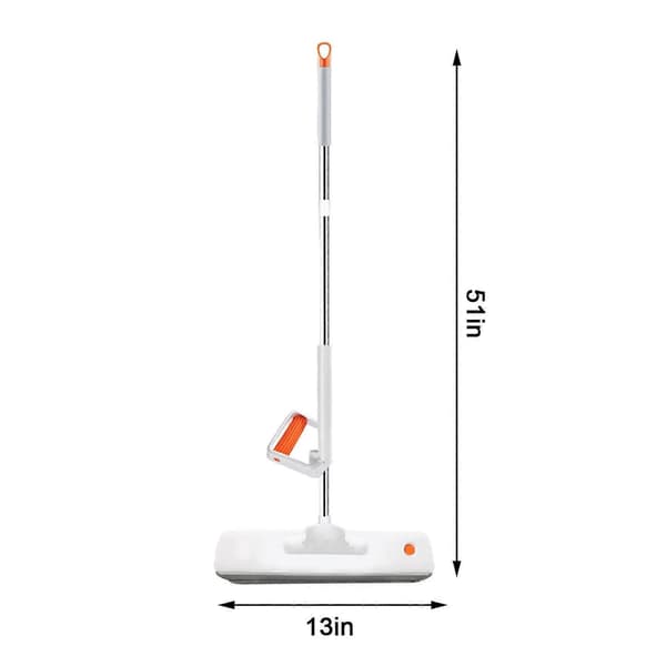 33CM/13in Hænder-Moppe, Lazy Collodion Moppe Push Pull Komprimer Vand Tør Våd Svampemoppe, Automatisk Vridning, 180 Graders Hænder- Mikrofiber Gulvmoppe,-P
