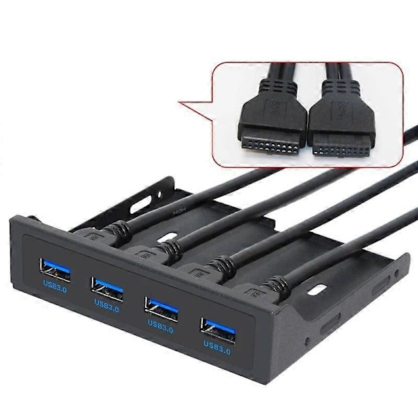 BTBcoin 19+1 20-pins 4-ports USB 3.0 HUB Frontpanel Combo Bracket USB3.0 Hub Adapter for PC Desktop 3.5\" FDD Floppy Disk Drive Bay