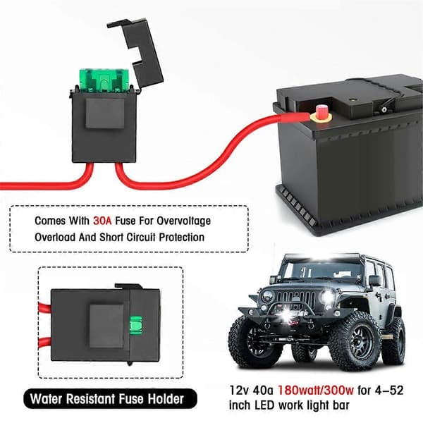16 AWG LED Lysbar Ledningsnett Kit - for Offroad Lys