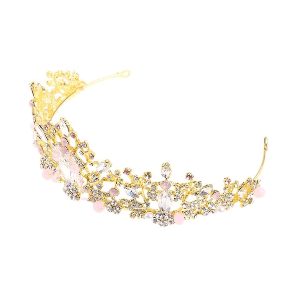 Nydelig rosa krystallkrone Royal Queen Tiaras pannebånd for jenter Prom Brude