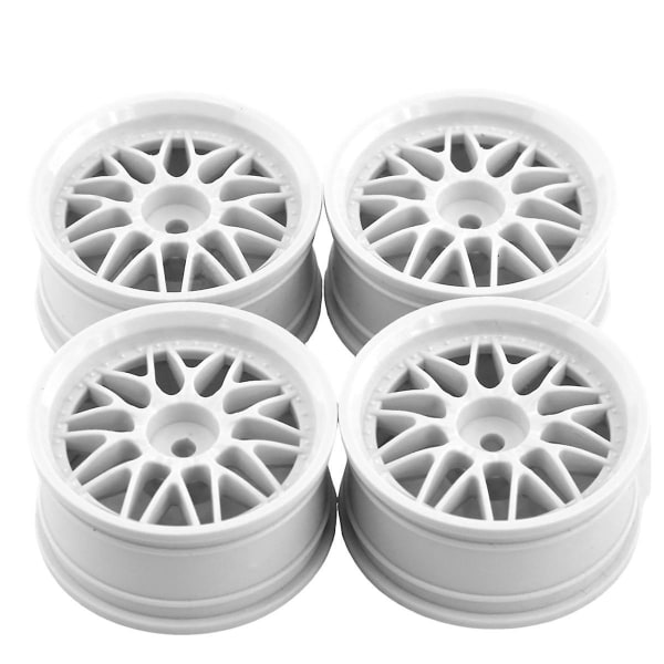 4pcs 1.9inch Plastic 52mm Wheel Hub Rim For Rc Car 1/10 On-road Drift Redcat Sakura ,white