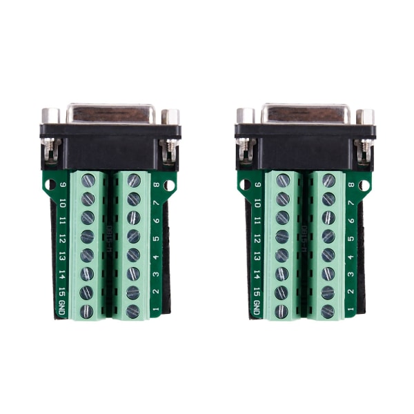 2x Db15 D-sub Vga 15pin Female Adapter Jack Terminal Breakout Pcb Board