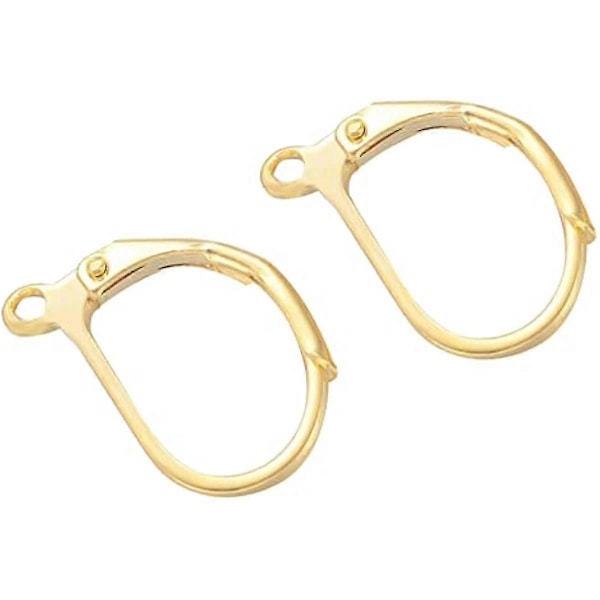 2 kpl 14K kullalla täytettyjä vipulukko korvakorukoukkuja, sileät vipulukko korvakorut DIY-korujen valmistukseen - 17x11mm-XinHan