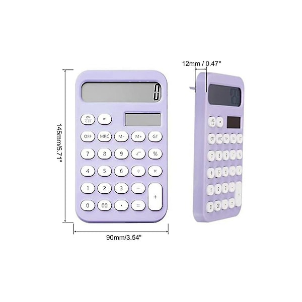 2 kpl Pöytälaskimet Peruslaskin 12 Numeroinen Taskulaskin Työpöydälle LCD-näytöllä Toimistoon ja Kouluun Valkoinen