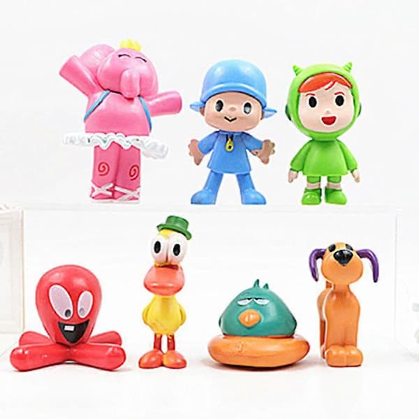 Heminredning Pocoyo Leksaker Mini Pocoyo Figurer Leksaker, Modelldocka Bordsdekor Leksaksset Barnpresenter 7 st/set