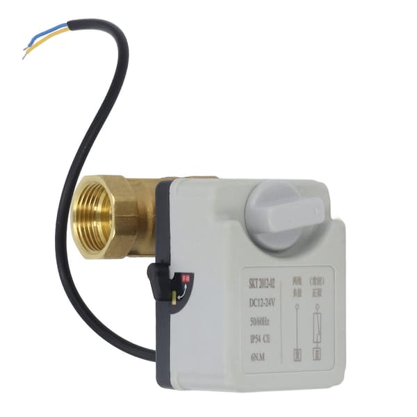DN25 2-veis messing kuleventil normalt lukket elektrisk kuleventil 1in rørgjenge DC12?24V