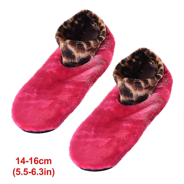 Efterår og vinter børns leopardprint gulvsokker dobbelt lag plus fløjl fortykkelse skridsikker varme ikke ned fløjl yoga dansesokker