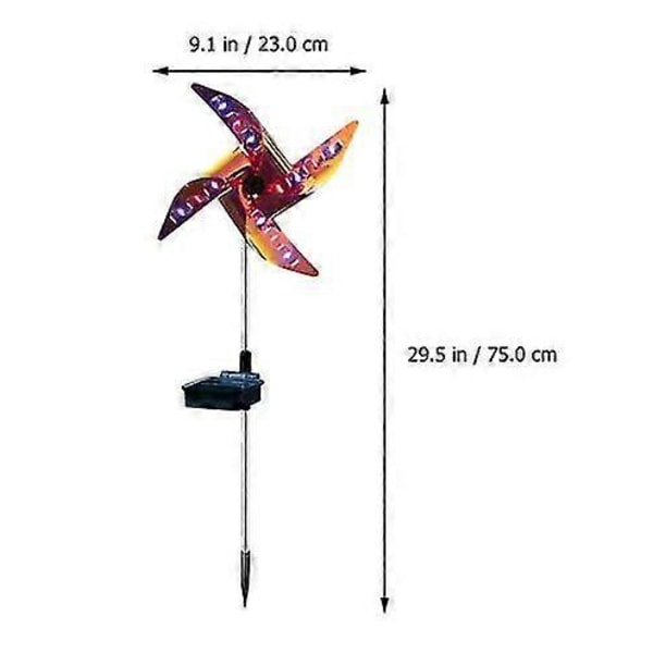 Solcellsdriven Spinner med Flerfärgad LED-belysning, Vindsnurra för Trädgården