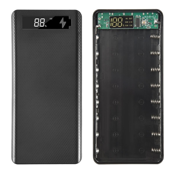 5V Dual USB 8X18650 Power Bank case med digital skärm Mobiltelefonladdare 18650 batteri