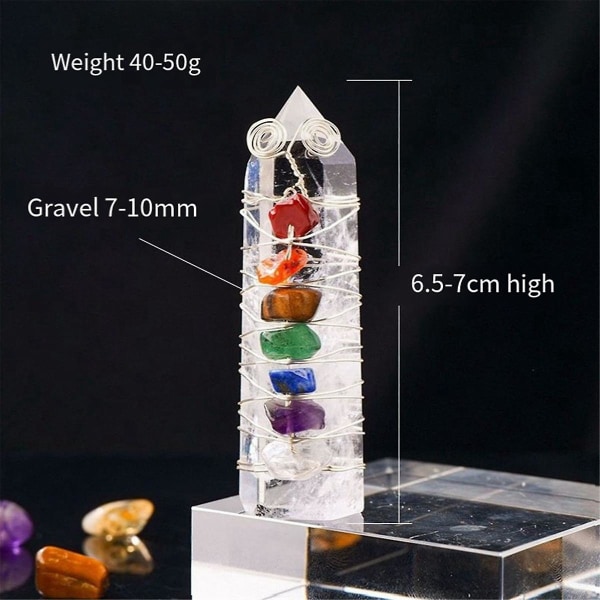 Luonnonkristalli Värikäs sora Kristallipylväs Kristallikäsityöt Kodinsisustus kuten kuvassa,g