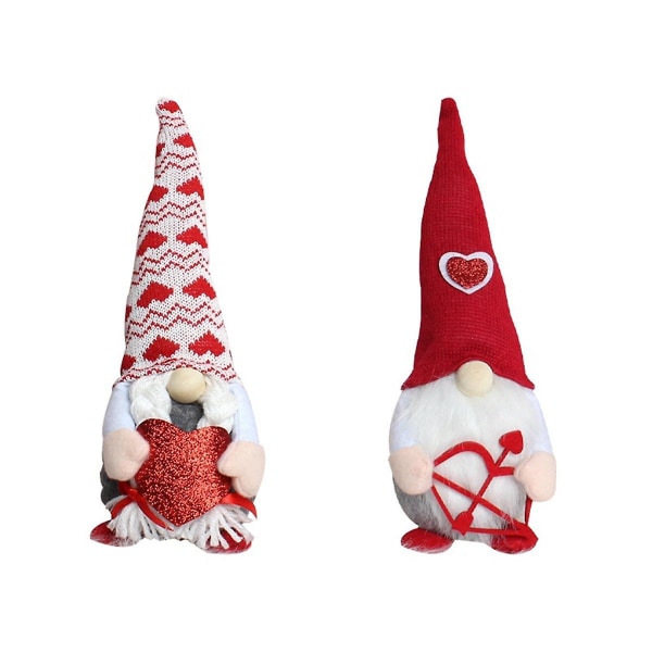 Valentines Gnome Plysj Valentines Day Gnomes Dekor 2stk Mr And Mrs Svenske Tomte Gnome Valentine Gi