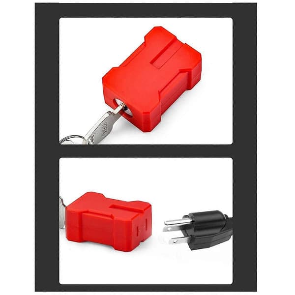2Set Plug Lock-Elektrisk ledningslås, elektrisk nedstengningstjeneste passer til amerikanske standard 2 og 3-pinnede plugger