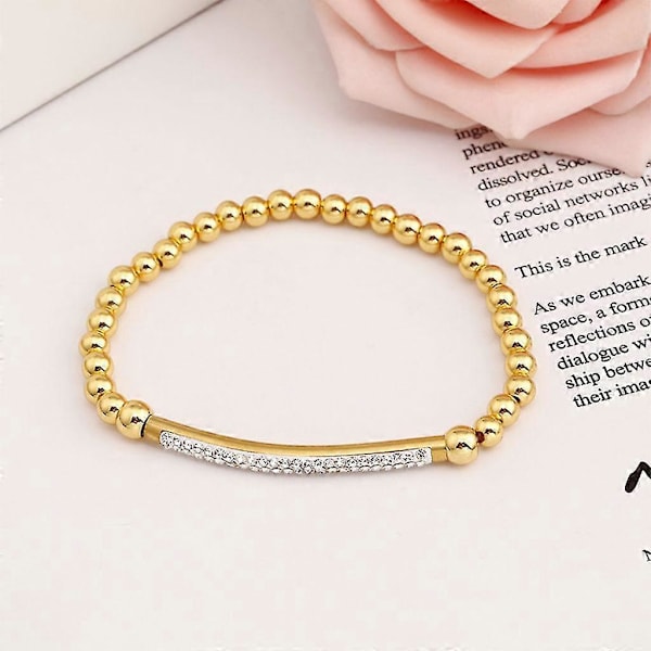 Klassisk Perlearmbånd Zirkon Rhinestone Armring Elastiske Kjeder For Kvinner