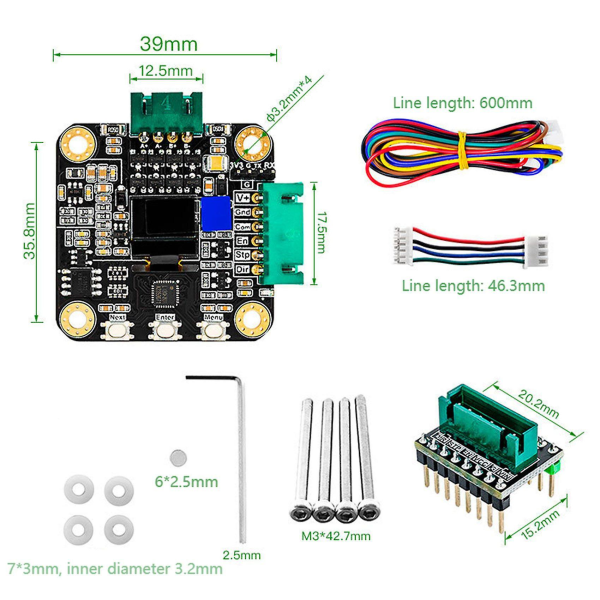 NEMA 17 Stepper Motor Driver, MKS SERVO42C PCBA Motor Driver Kit Ultra Stille Kretskort, CNC-Laserdeler