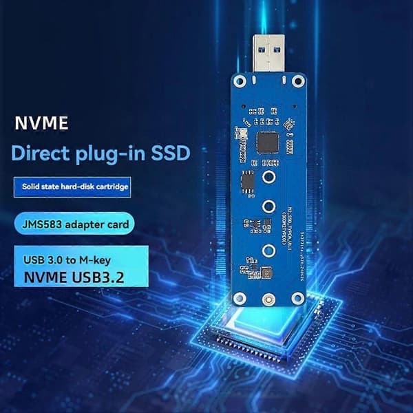 M.2 NVME til USB 3.0 Riserkort Konverter Adapter USB 3.0 til M-Key NVME USB3.2 Adapter for 2230 2242