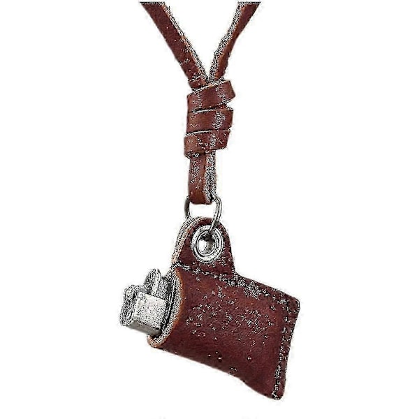 2 st Justerbara Unisex Retro Tändare Design Hänge Ko-Läder Halsband Smycken Present